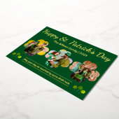 幸せなSt patricks dayシャムロックの家族の写真 箔シーズンカード (回転した状態)
