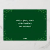 幸せなSt patricks dayシャムロックの家族の写真 箔シーズンカード (裏面)