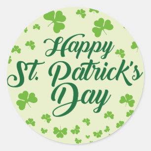 幸せなst patricks dayシャムロック ラウンドシール