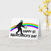 幸せなSt Squatchricks日 カード (黄色い花)