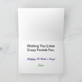 幸せなSt. Urho日のモールス符号の挨拶状 カード (内部)