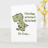 幸せなTレックス カード (黄色い花)