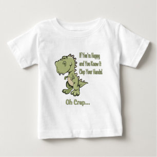 幸せなTレックス ベビーTシャツ