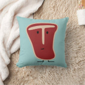 幸せなT骨のステーキ クッション (ブランケット)