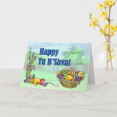 幸せなTu B'Shvat カード (黄色い花)