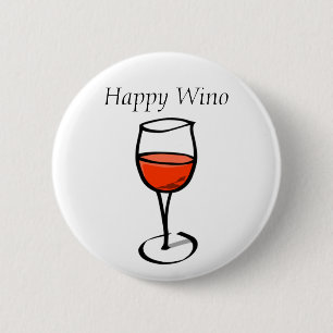 幸せなWinoのおもしろいなワイン飲む引用文 缶バッジ