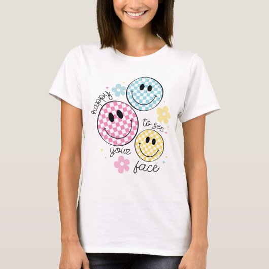 幸せにあなたの顔先生新学期 Tシャツ (正面)