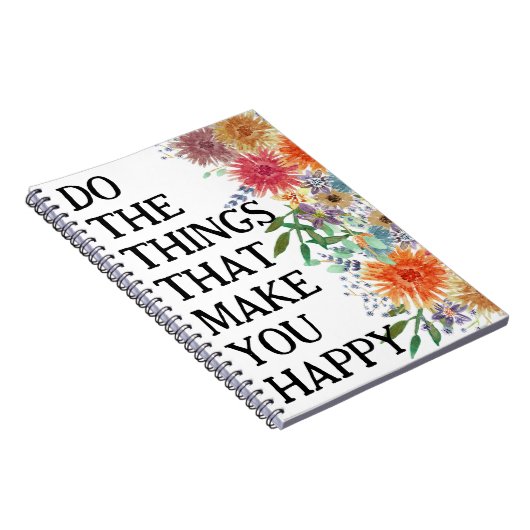 幸せにしてくれることをするやる気を起こさせる ノートブック (右側)