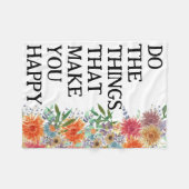 幸せにしてくれることをするやる気を起こさせる フリースブランケット (正面(横))