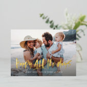 幸せにすべての日おもしろいかわいい1枚の写真 箔シーズンカード (立ち正面)