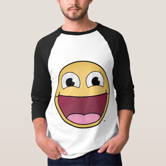 幸せになって下さい! 人の3/4枚の袖のワイシャツ Tシャツ (正面)