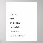 幸せになる美しい理由 |ミニマル引用文 ポスター (正面)