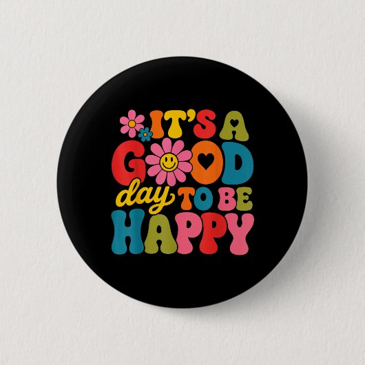 幸せになる良い一日 Inspirational Design 缶バッジ (正面)