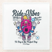 幸せになれる完璧な日 おもしろいMonster at peace ガラスコースター (正面)