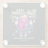 幸せになれる完璧な日 おもしろいMonster at peace ガラスコースター (裏面)