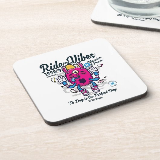 幸せになれる完璧な日 おもしろいMonster at peace コースター (左側)