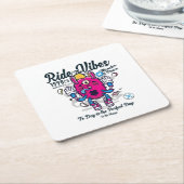 幸せになれる完璧な日 おもしろいMonster at peace スクエアペーパーコースター (アングル)