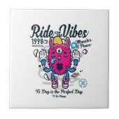 幸せになれる完璧な日 おもしろいMonster at peace タイル (正面)