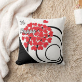 幸せになれ、タイポグラフィ、願い、ハート結婚、愛。 クッション (ブランケット)