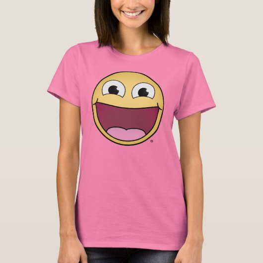 幸せになれ!レディースリンガーTシャツ Tシャツ (正面)