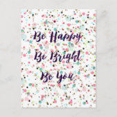 「幸せになれ。明るくせよ。Be You」引用文かわいらし点 ポストカード (正面)