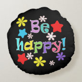 幸せになれ、色数々の付き ラウンドクッション (裏面)