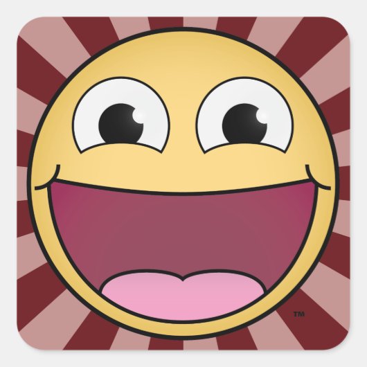 幸せになれ！赤四角ステッカー スクエアシール (正面)