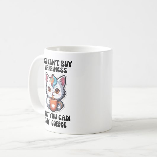 幸せにはなれ買ないが、コーヒーは買い コーヒーマグカップ (正面左)