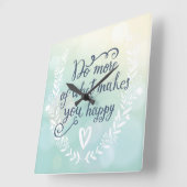 幸せに作るものがの多くをして下さい スクエア壁時計 (傾斜)