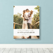 幸せに暮らしました 結婚看板 キャンバスプリント (インサイチュ (ウッドフロア))