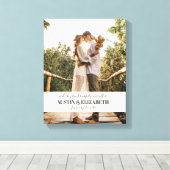 幸せに暮らしました 結婚看板 キャンバスプリント (インサイチュ (ウッドフロア))