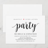 幸せに暮らすパーティー、結婚式の秘密の式の招待状 招待状 (正面/裏面)