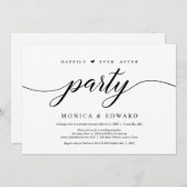 幸せに暮らすパーティー、結婚式の駆け落ち 招待状 (正面/裏面)
