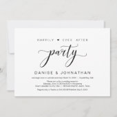 幸せに暮らす二人だけの結婚式パーティー、ミニマル 招待状 (正面)