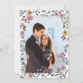 幸せに暮らす ウォーターカラー フラワーボウ 招待状 (裏面)