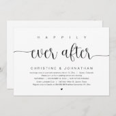 幸せに暮らす、結婚式の秘密の式の招待状 招待状 (正面/裏面)