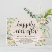 幸せに暮らす、結婚式後のパーティー招待状 招待状 (スタンド正面)