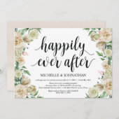 幸せに暮らす、駆け落ち後の披露宴招待状 招待状 (正面/裏面)
