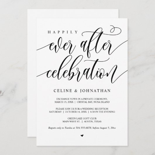 幸せに暮らす Celebration ブラック, 秘密の結婚式, 招待状 (正面/裏面)