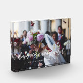 幸せに暮らせました 現代オーバーレイ ウェディング フォトブロック (左)