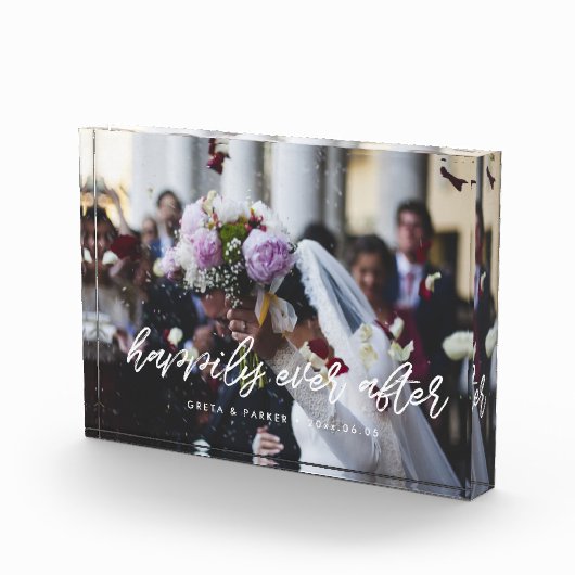 幸せに暮らせますように 現代オーバーレイ ウェディング フォトブロック (右)