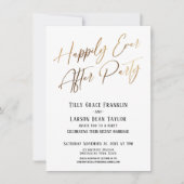 幸せに暮らそうパーティー ゴールド エレガント タイポグラフィ 招待状 (正面)