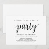 幸せに暮らそうパーティー、結婚式の秘密の式の招待状 招待状 (正面/裏面)