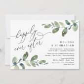 幸せに暮らそう, ふたりだけの結婚式のディナー, 緑の装飾 招待状 (正面)