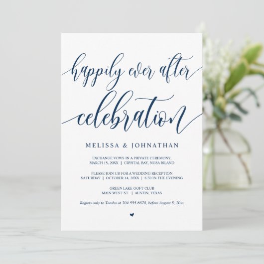 幸せに暮らそう Celebration、ブラック、秘密の結婚式 招待状 (スタンド正面)