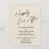 幸せに永遠に アフター クリーム エレガント ウェディングパーティ 招待状 (正面/裏面)