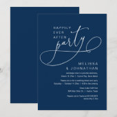 幸せに永遠に ウェディング エロープメント パーティー ネイビーイン 招待状 (正面/裏面)