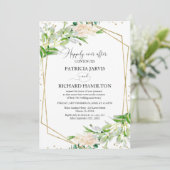幸せに永遠に エレガントなグリーン 誓いの更新 招待状 (スタンド正面)