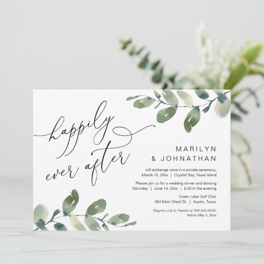 幸せに永遠に　エロープメントのディナー　ユーカリ 招待状 (スタンド正面)