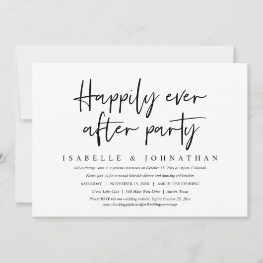 幸せに永遠に カジュアルウェディング エルオープメントパーティー 招待状 (正面)